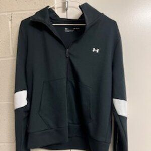 Under Armour jacket women's medium black full zip activewear casual hooded